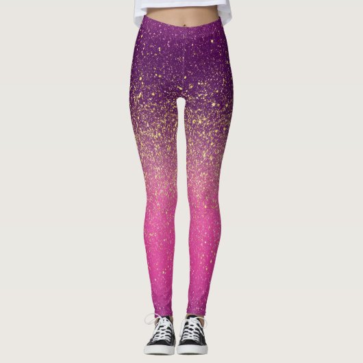 Sparkle Ombre Pink Pattern Leggings (Vorderseite)