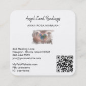 *~* Sparkle Opal Heart QR Angel Wings AP78 Gold Quadratische Visitenkarte (Rückseite)