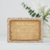 Sparkle Papyrus Alcient Wedding RSVP (Stehend Vorderseite)
