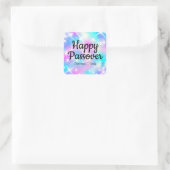 Sparkle Pastel Jüdischer Pesach Happy Passover Quadratischer Aufkleber (Tasche)