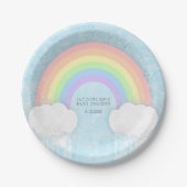 Sparkle Pastel Rainbow Baby Dusche Pappteller (Vorderseite)
