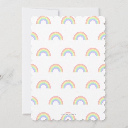 Sparkle Pastel Rainbow Kinderdusche Einladung (Rückseite)