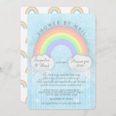 Sparkle Pastel Regenbogendusche per Post Einladung (Vorne/Hinten)