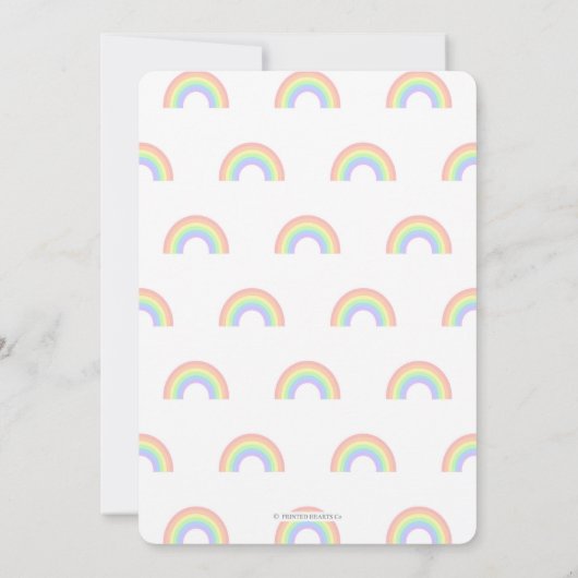 Sparkle Pastel Regenbogendusche per Post Einladung (Rückseite)