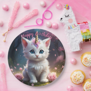 "Sparkle Paws: Die verzauberte Einhornkugel" Pappteller