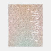 Sparkle! Personalisierte Rose Gold Glitzer Iridesc Fleecedecke (Vorderseite)