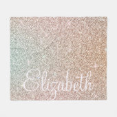 Sparkle! Personalisierte Rose Gold Glitzer Iridesc Fleecedecke (Vorderseite (Horizontal))