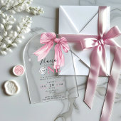 Sparkle Pink Coquette Bow 1. Acryleinladungen