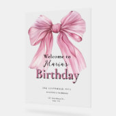 Sparkle Pink Coquette Bow 1. Acrylschild (Winkel)