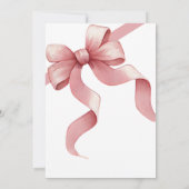 Sparkle Pink Coquette Bow 1. Einladung (Rückseite)