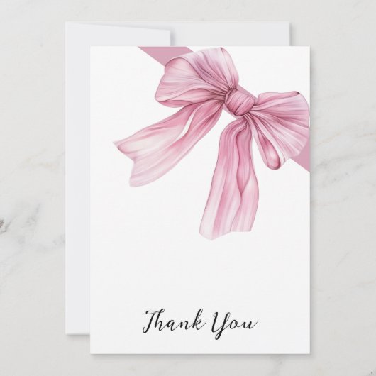 Sparkle Pink Coquette Bow 1. Einladung (Rückseite)