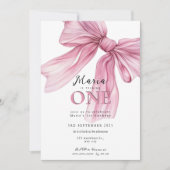 Sparkle Pink Coquette Bow 1. Einladung (Vorderseite)