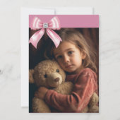Sparkle Pink Coquette Bow 1. Einladung (Rückseite)