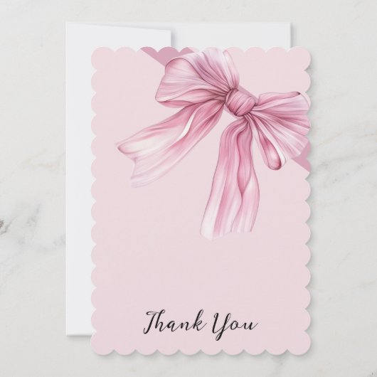 Sparkle Pink Coquette Bow 1. Einladung (Rückseite)