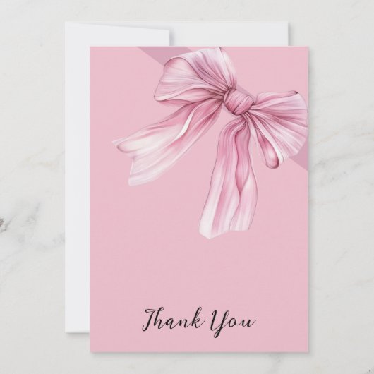 Sparkle Pink Coquette Bow 1. Einladung (Rückseite)