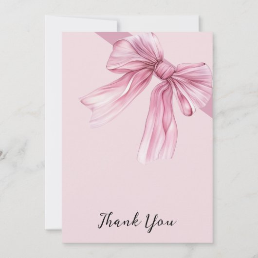 Sparkle Pink Coquette Bow 1. Einladung (Rückseite)