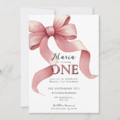 Sparkle Pink Coquette Bow 1. Einladung (Vorderseite)