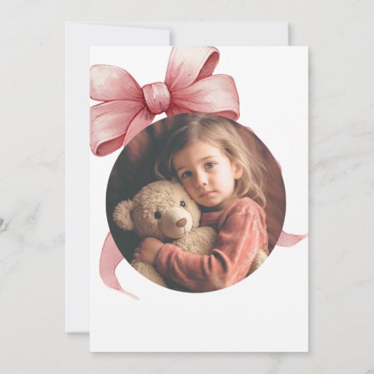 Sparkle Pink Coquette Bow 1. Einladung (Rückseite)