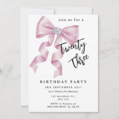 Sparkle Pink Coquette Bow 1. Einladung (Vorderseite)