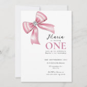 Sparkle Pink Coquette Bow 1. Einladung (Vorderseite)