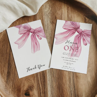 Sparkle Pink Coquette Bow 1. Einladung