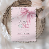 Sparkle Pink Coquette Bow 1. Einladung
