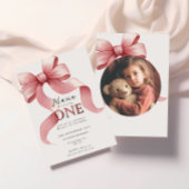 Sparkle Pink Coquette Bow 1. Einladung