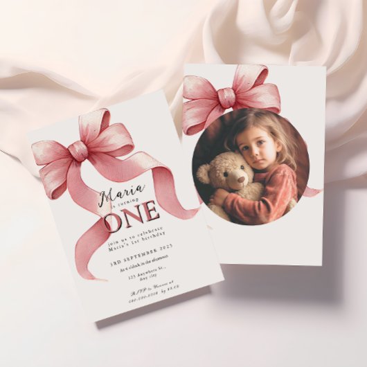 Sparkle Pink Coquette Bow 1. Einladung