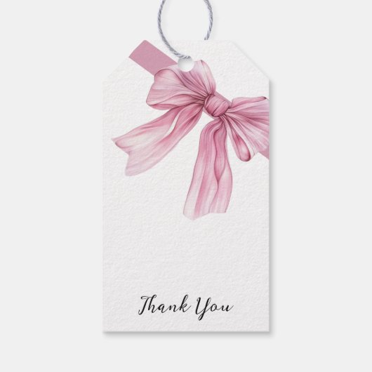 Sparkle Pink Coquette Bow 1. Geschenkanhänger (Rückseite)