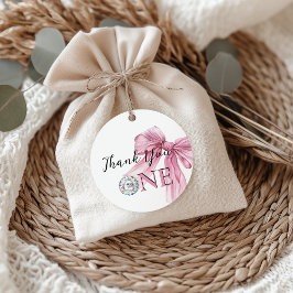 Sparkle Pink Coquette Bow 1. Geschenkanhänger