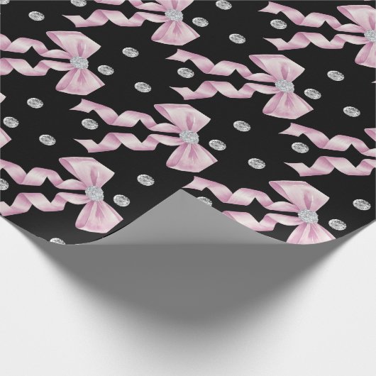 Sparkle Pink Coquette Bow 1. Geschenkpapier (Ecke)