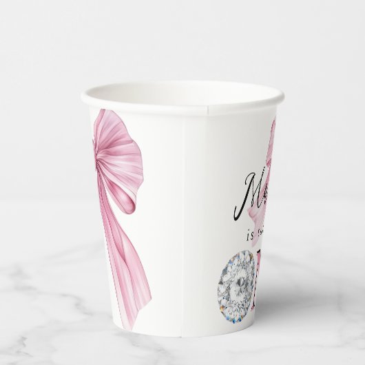 Sparkle Pink Coquette Bow 1. Pappbecher (Rechts)