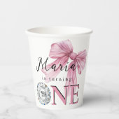 Sparkle Pink Coquette Bow 1. Pappbecher (Vorderseite)