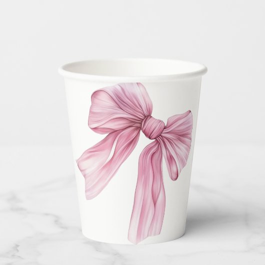 Sparkle Pink Coquette Bow 1. Pappbecher (Rückseite)