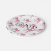 Sparkle Pink Coquette Bow 1. Pappteller (Schrägansicht)