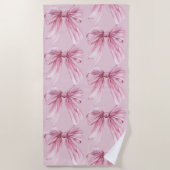 Sparkle Pink Coquette Bow 1. Strandtuch (Vorderseite)