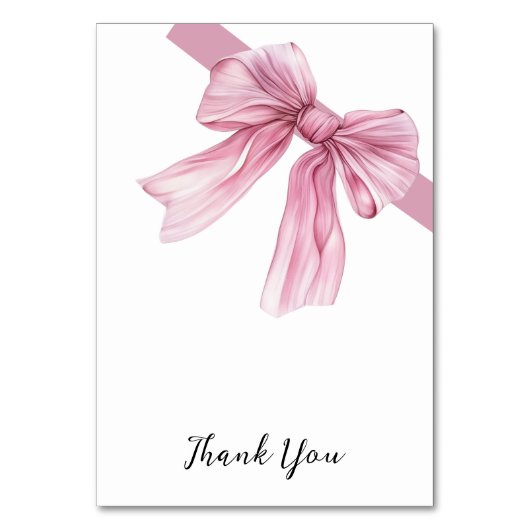 Sparkle Pink Coquette Bow 1. Tischnummer (Rückseite)