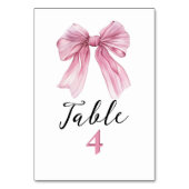 Sparkle Pink Coquette Bow 1. Tischnummer (Vorderseite)