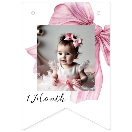 Sparkle Pink Coquette Bow 1. Wimpelkette (Zweite Fahne)