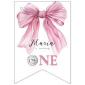 Sparkle Pink Coquette Bow 1. Wimpelkette (Erste Fahne)