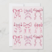 Sparkle Pink Coquette Bow 1st Einladung (Rückseite)