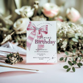 Sparkle Pink Coquette Bow 1st Einladung