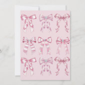 Sparkle Pink Coquette Bow 1st Einladung (Rückseite)