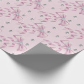 Sparkle Pink Coquette Bow 1st Geschenkpapier (Ecke)