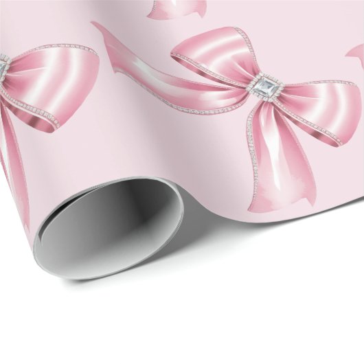 Sparkle Pink Coquette Bow 1st Geschenkpapier (Rolleneckpunkt)