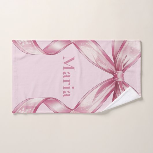 Sparkle Pink Coquette Bow 1st Handtuch (Handtuch)