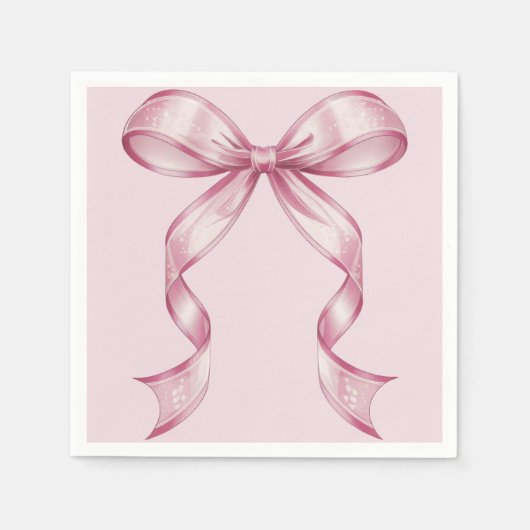 Sparkle Pink Coquette Bow 1st Serviette (Vorderseite)