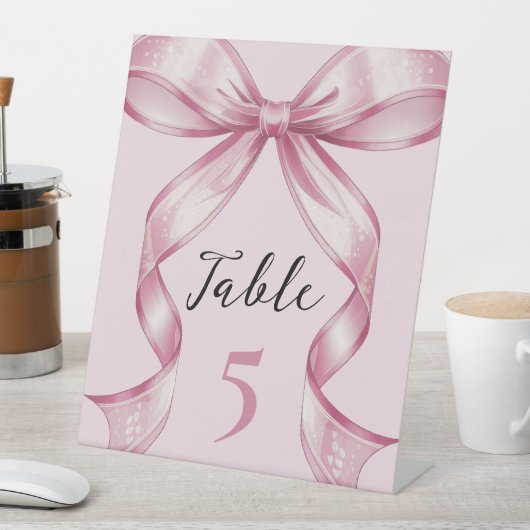 Sparkle Pink Coquette Bow 1st Sockelschild (In Situ)