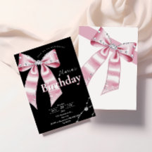 Sparkle Pink Coquette Bow Birthday