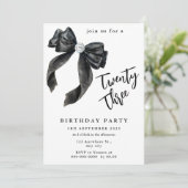 Sparkle Pink Coquette Bow Birthday Einladung (Stehend Vorderseite)